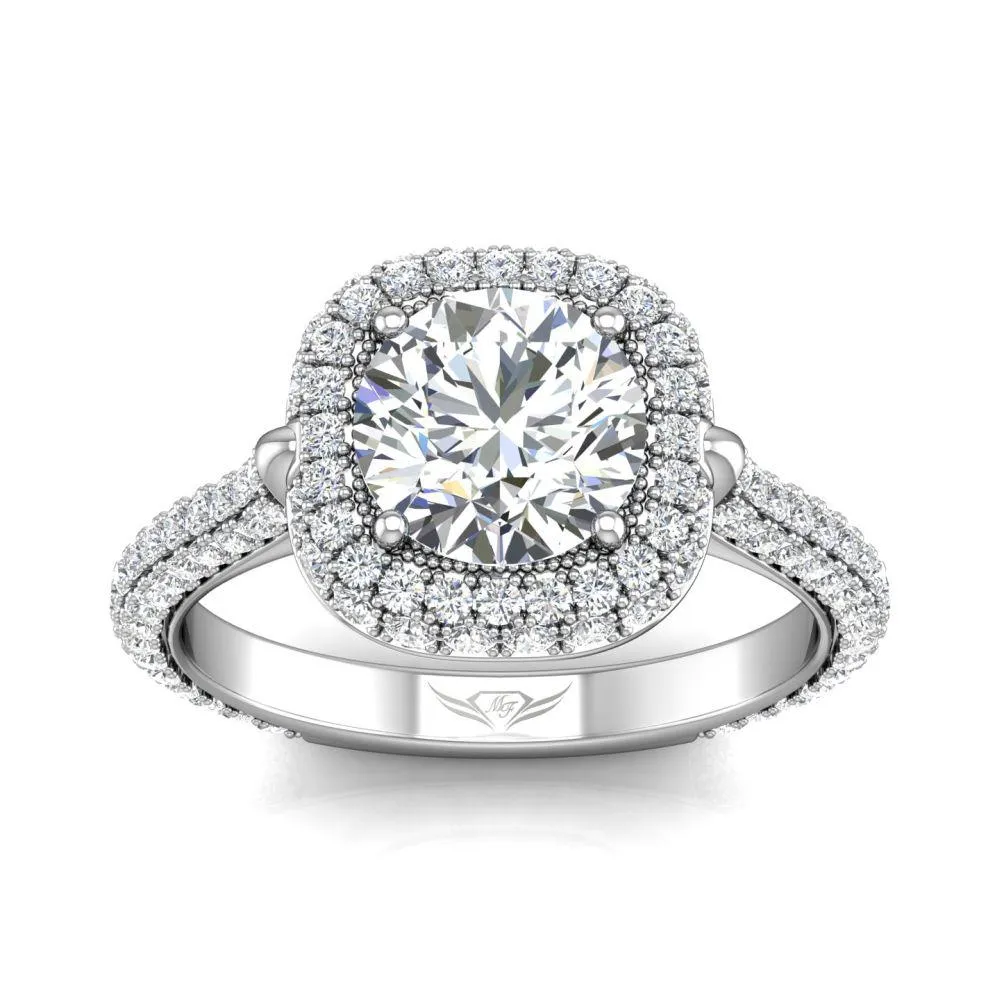Micropave Halo Engagement Ring