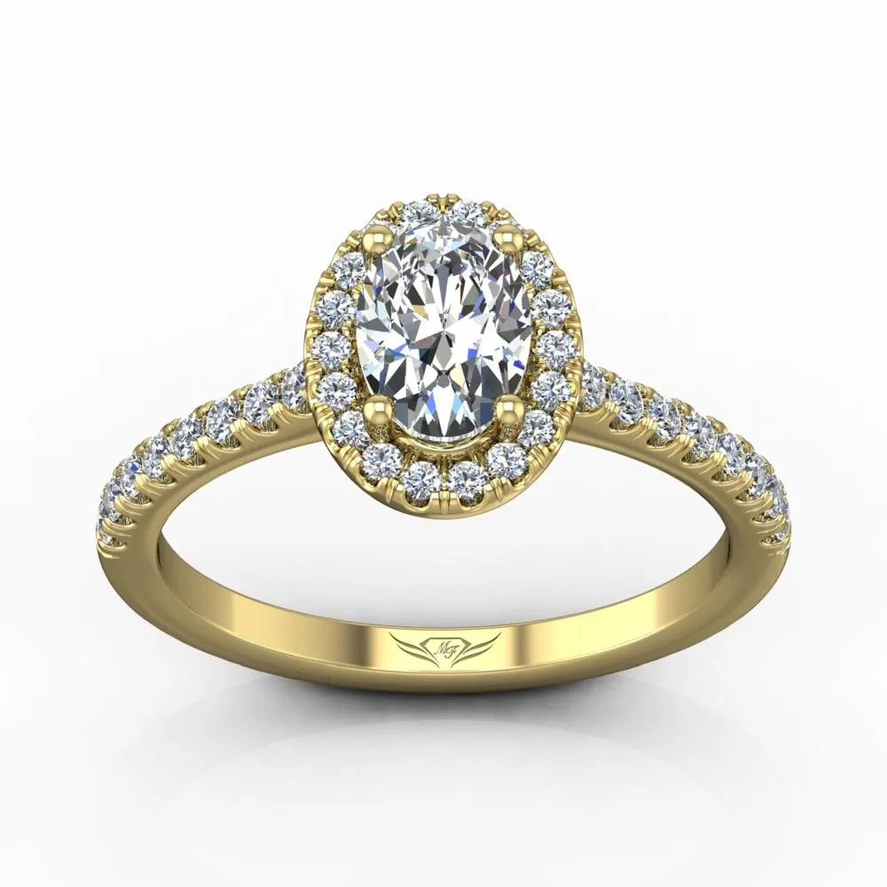 Micropave Halo Engagement Ring