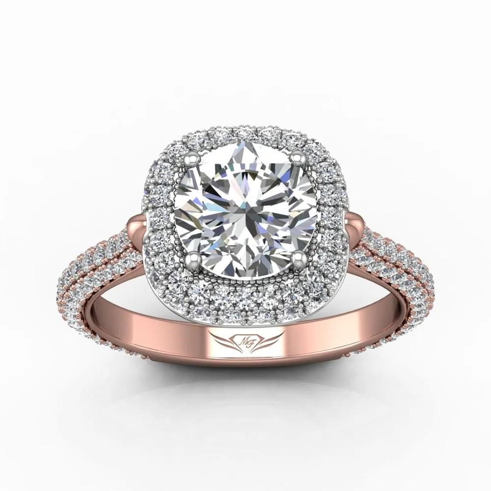 Micropave Halo Engagement Ring