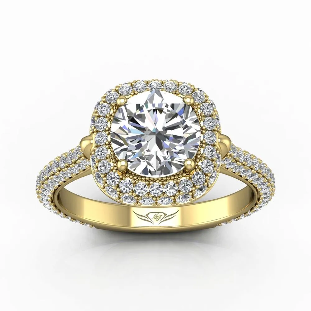 Micropave Halo Engagement Ring
