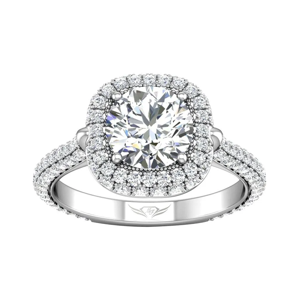Micropave Halo Engagement Ring