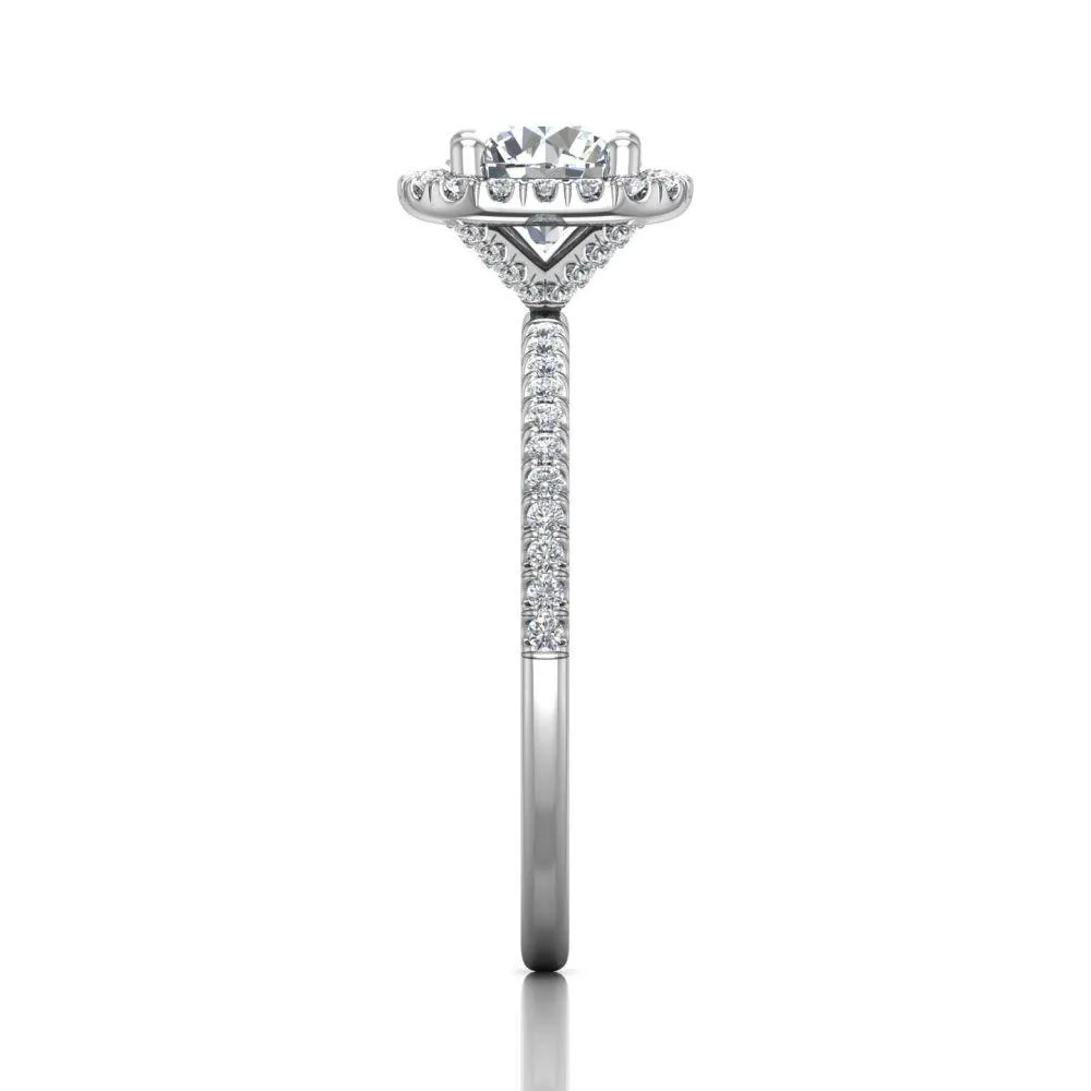 Micropave Halo Engagement Ring