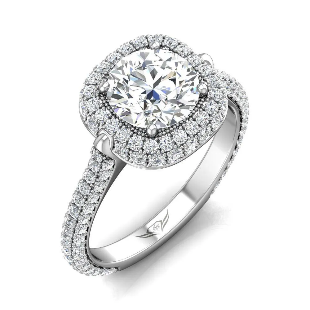 Micropave Halo Engagement Ring