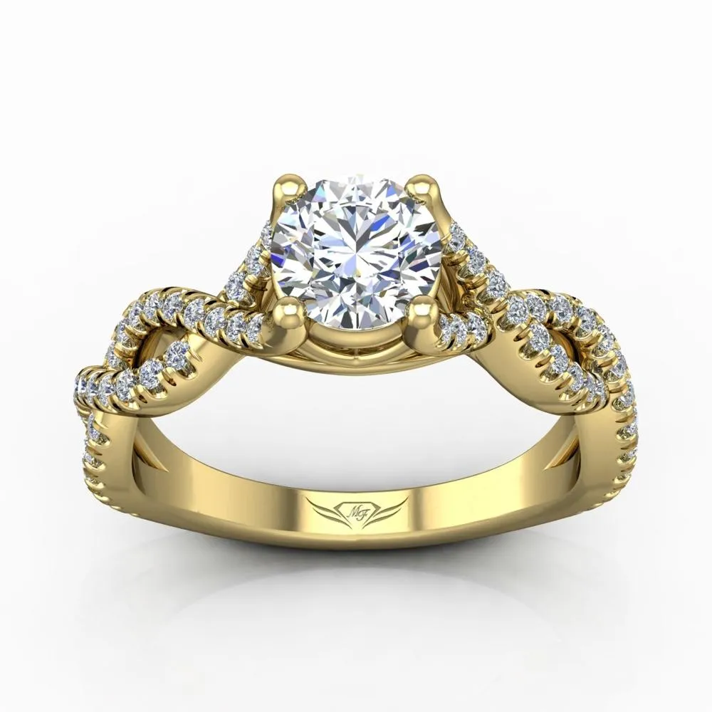 Micropave Halo Engagement Ring