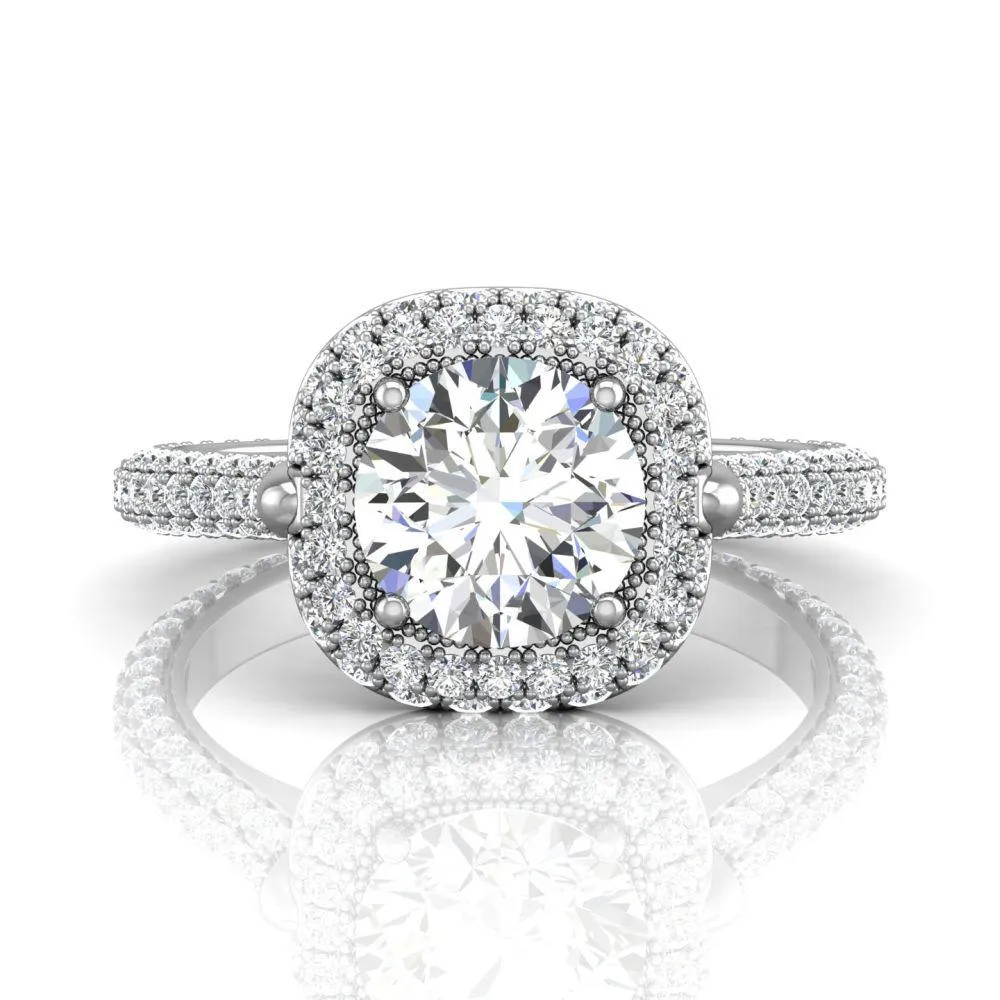 Micropave Halo Engagement Ring