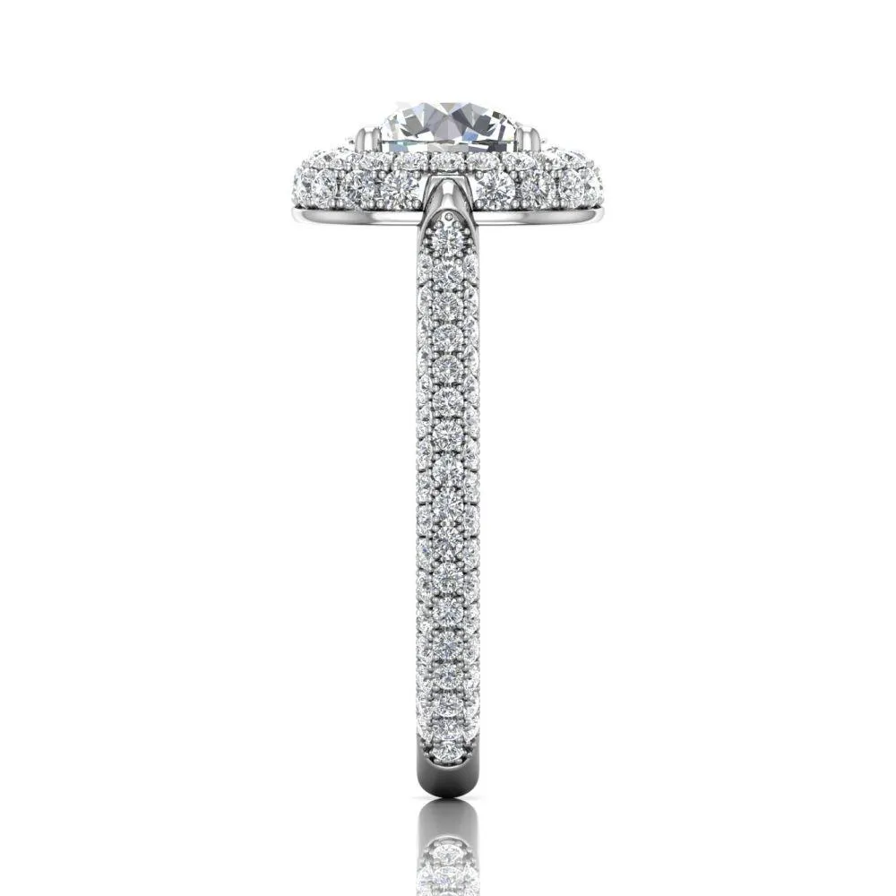Micropave Halo Engagement Ring