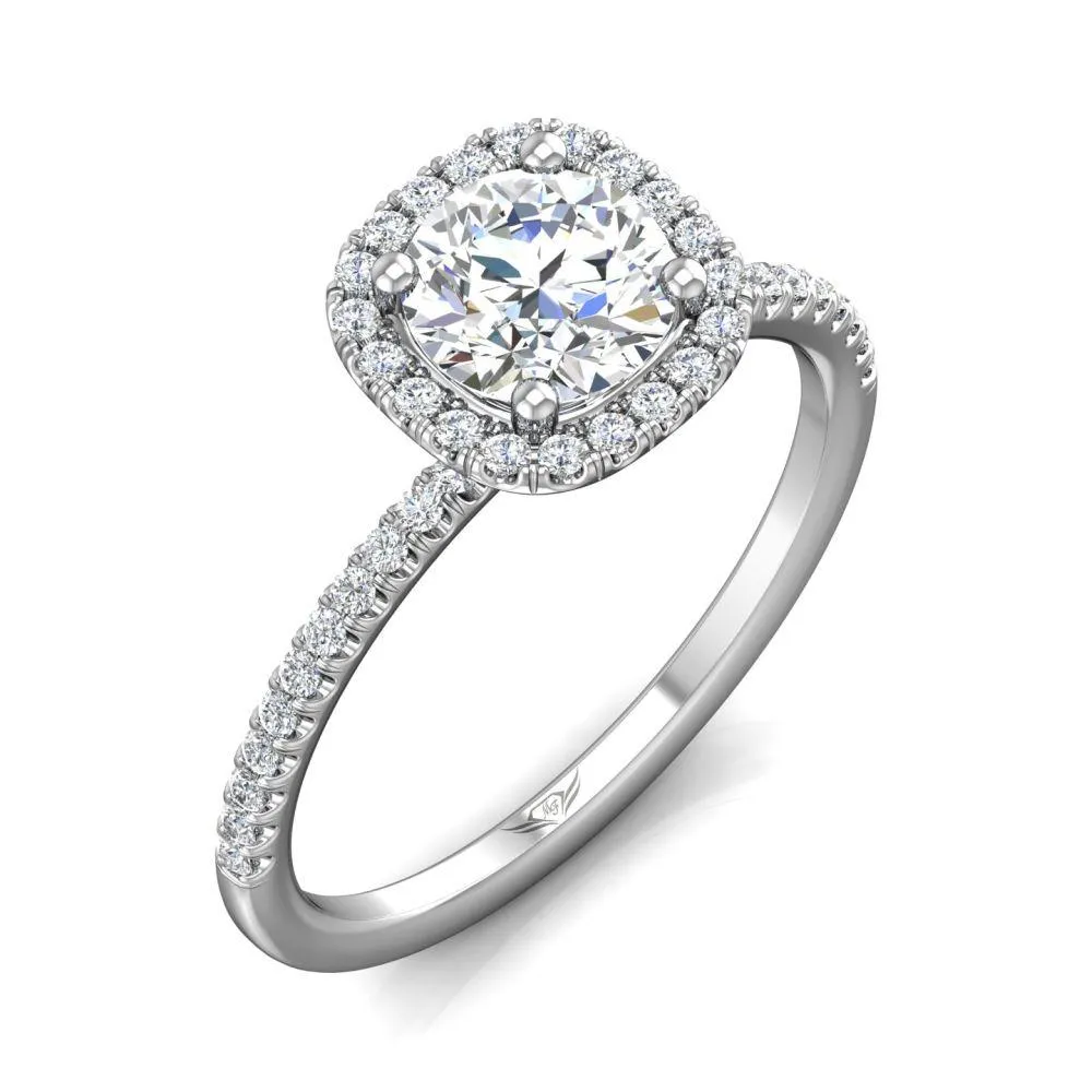 Micropave Halo Engagement Ring