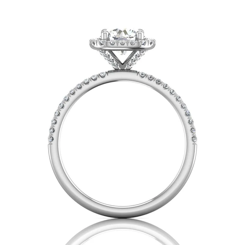 Micropave Halo Engagement Ring
