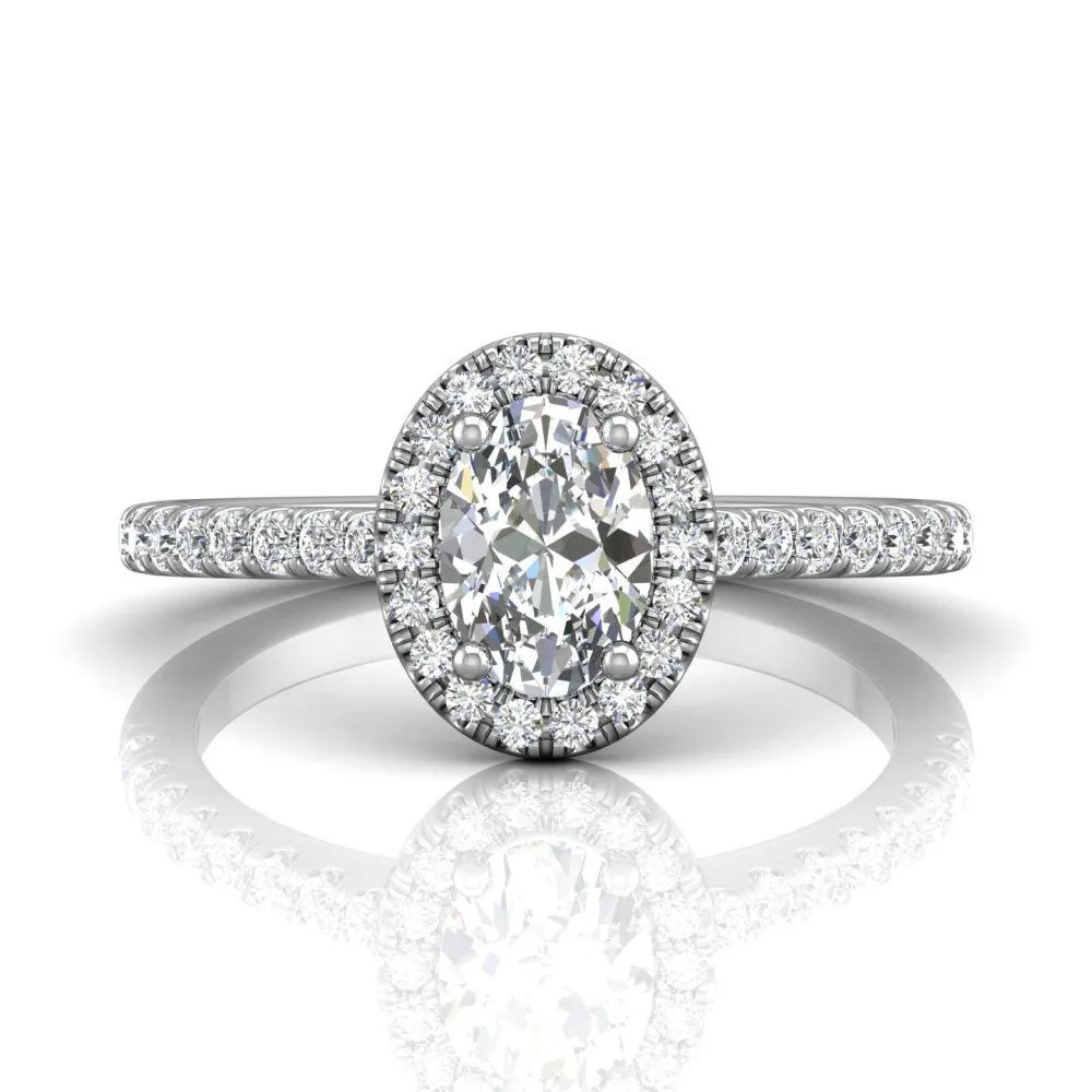 Micropave Halo Engagement Ring