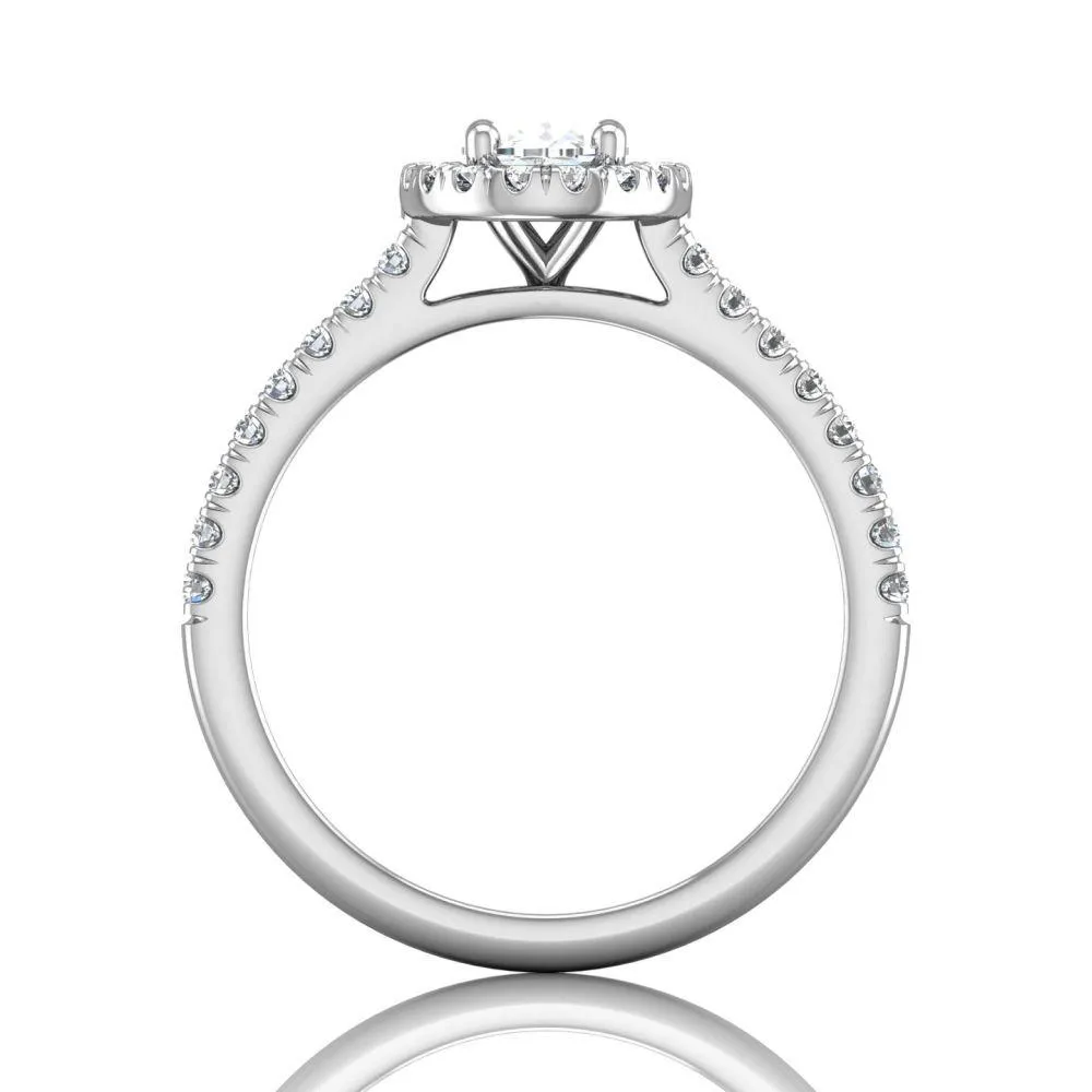 Micropave Halo Engagement Ring