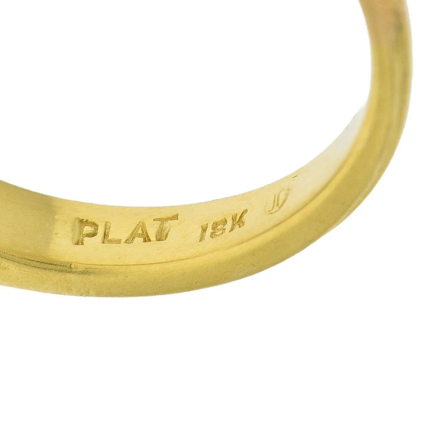 Mid-Century 1.00 CTW Diamond Platinum 18 Karat Yellow Gold Vintage Five Stone Band Ring