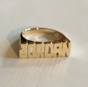 Mini Block Name Ring