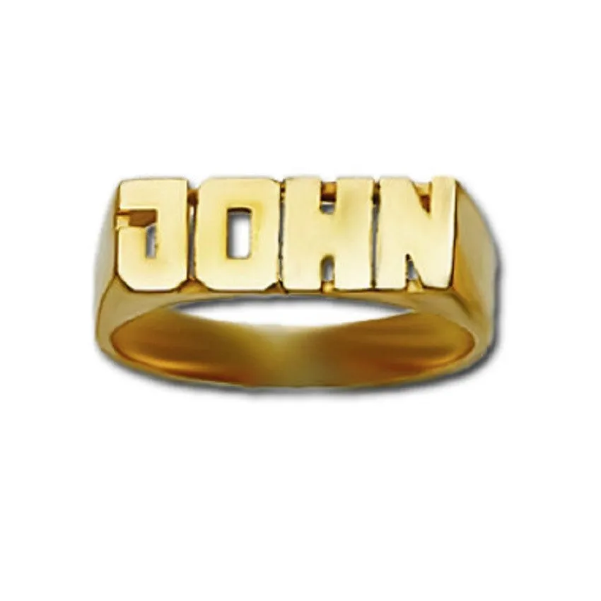 Mini Block Name Ring