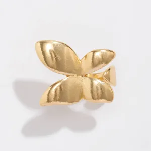 Minimalist Chunky Metal Butterfly Ring