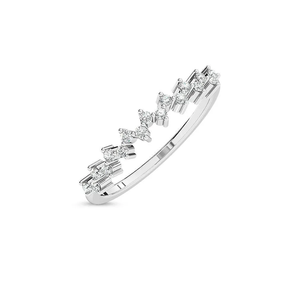 Minimalist  Diamond wedding Band
