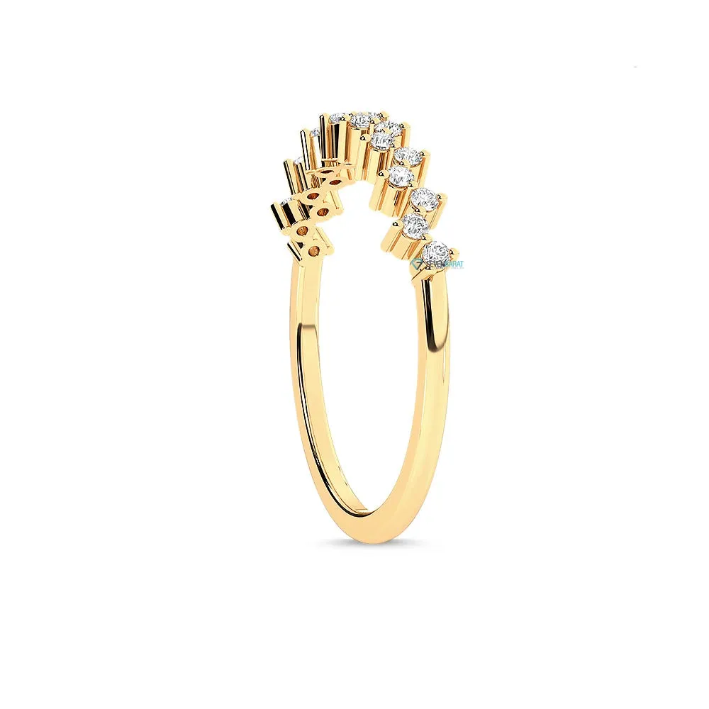 Minimalist  Diamond wedding Band