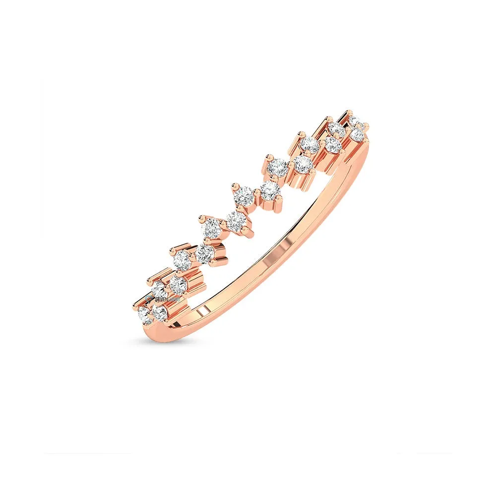 Minimalist  Diamond wedding Band
