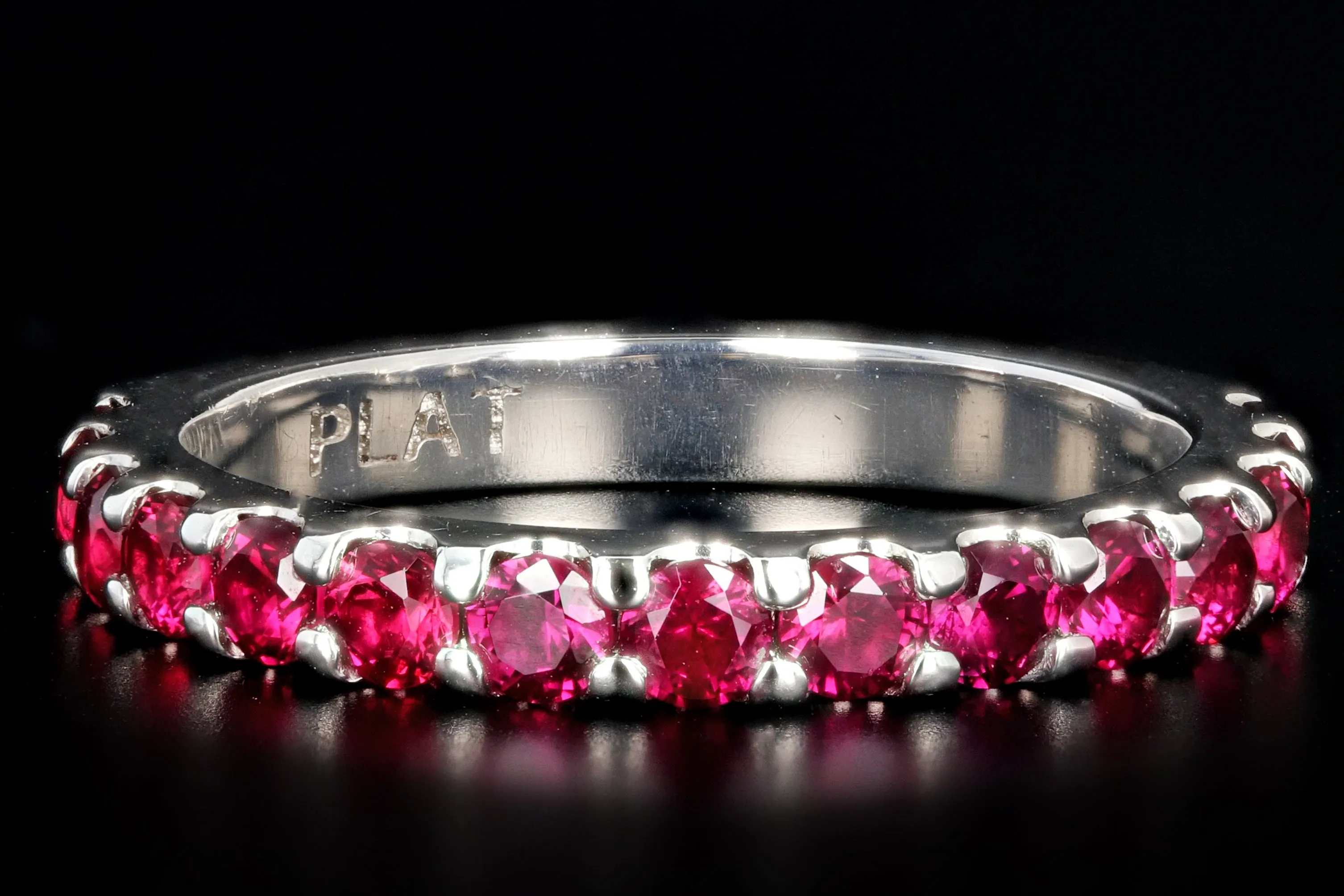 Modern Platinum .50 CT Synthetic Ruby Band