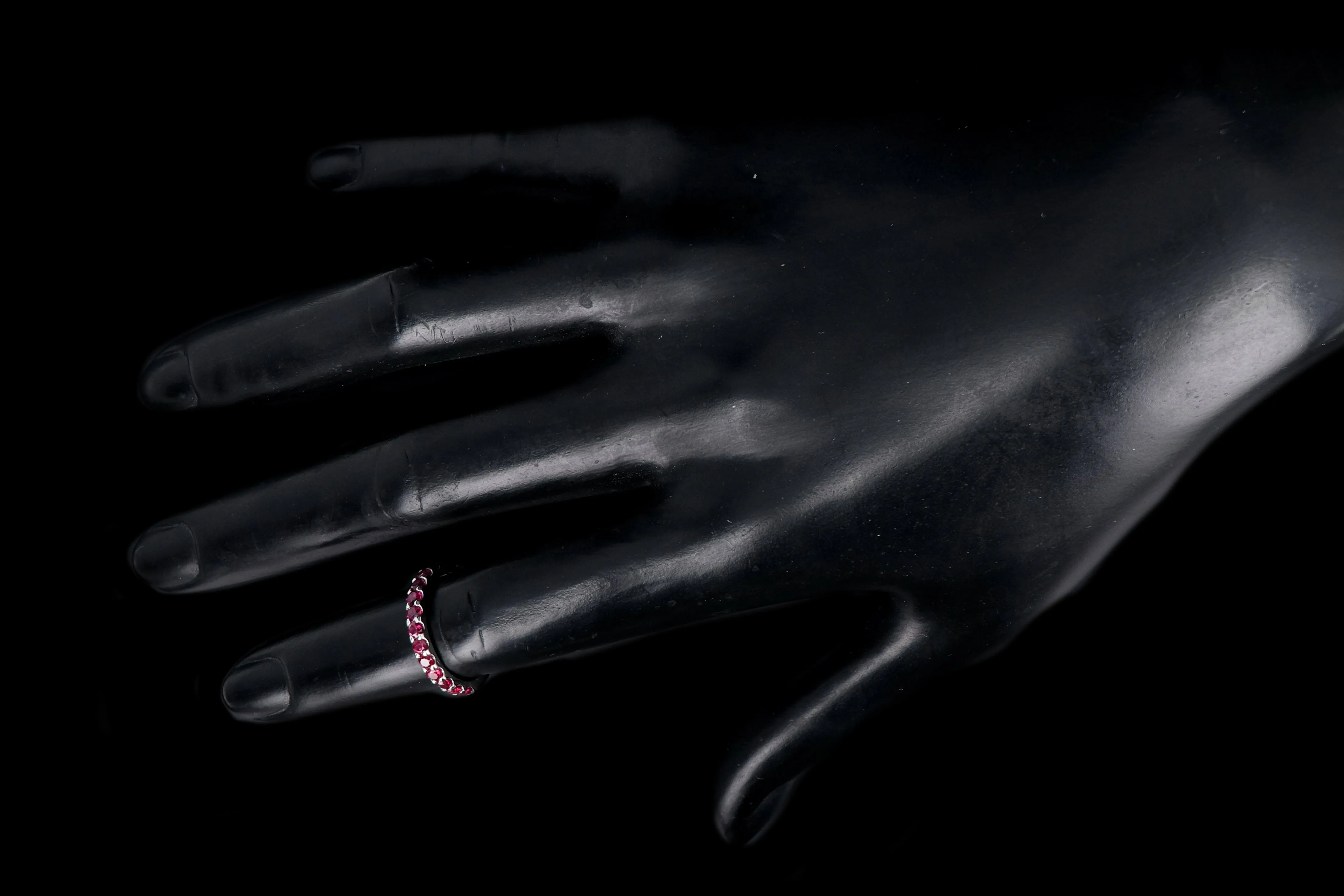 Modern Platinum .50 CT Synthetic Ruby Band