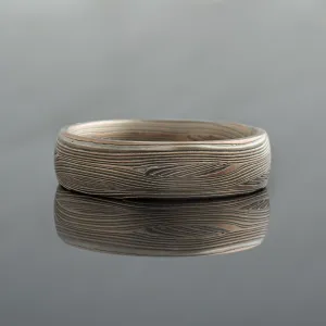 Mokume Gane Ring or Wedding Band in Oxidized Embers Palette and Flow Pattern