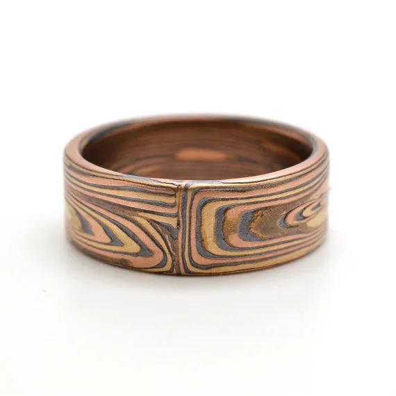 Mokume Vortex Band in Oxidized Fire