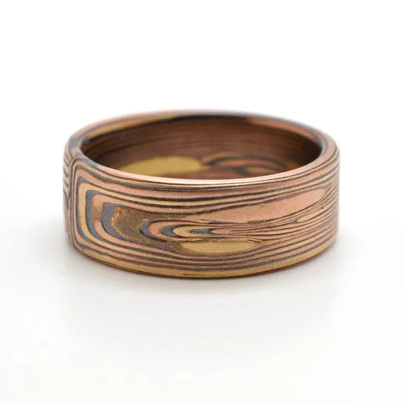 Mokume Vortex Band in Oxidized Fire