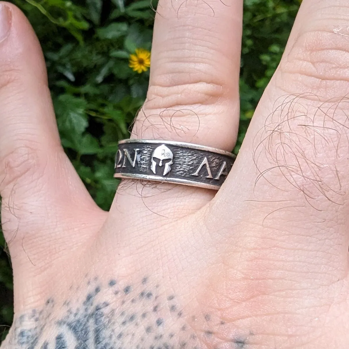 Molon Labe bronze ring