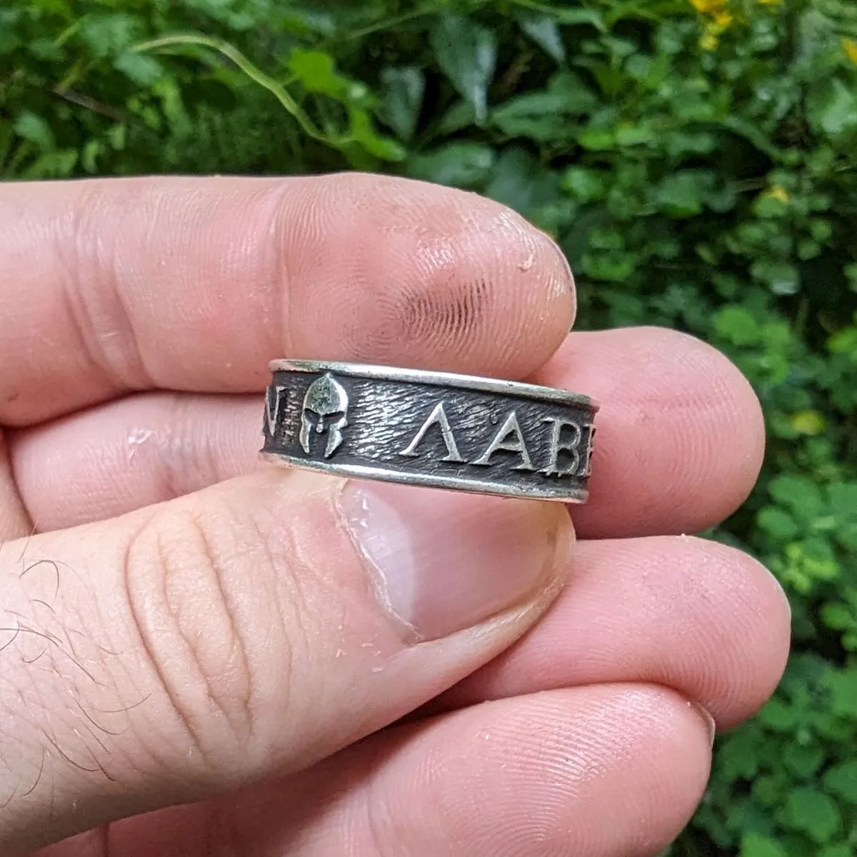Molon Labe bronze ring