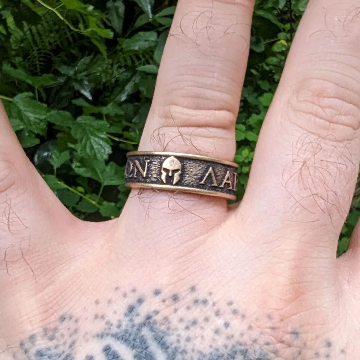 Molon Labe bronze ring
