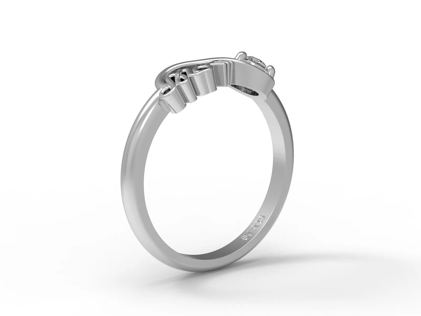 Mom Ring Round Shape Moissanite 925 Sterling Silver Infinity Knot Mother Rings