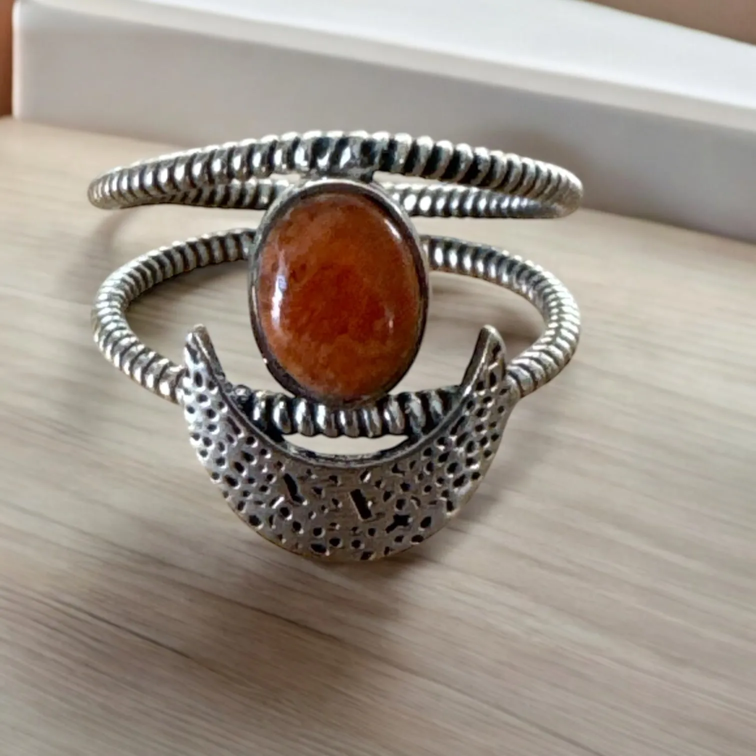 MOON Sponge Coral Solid 925 Sterling Silver Ring 8