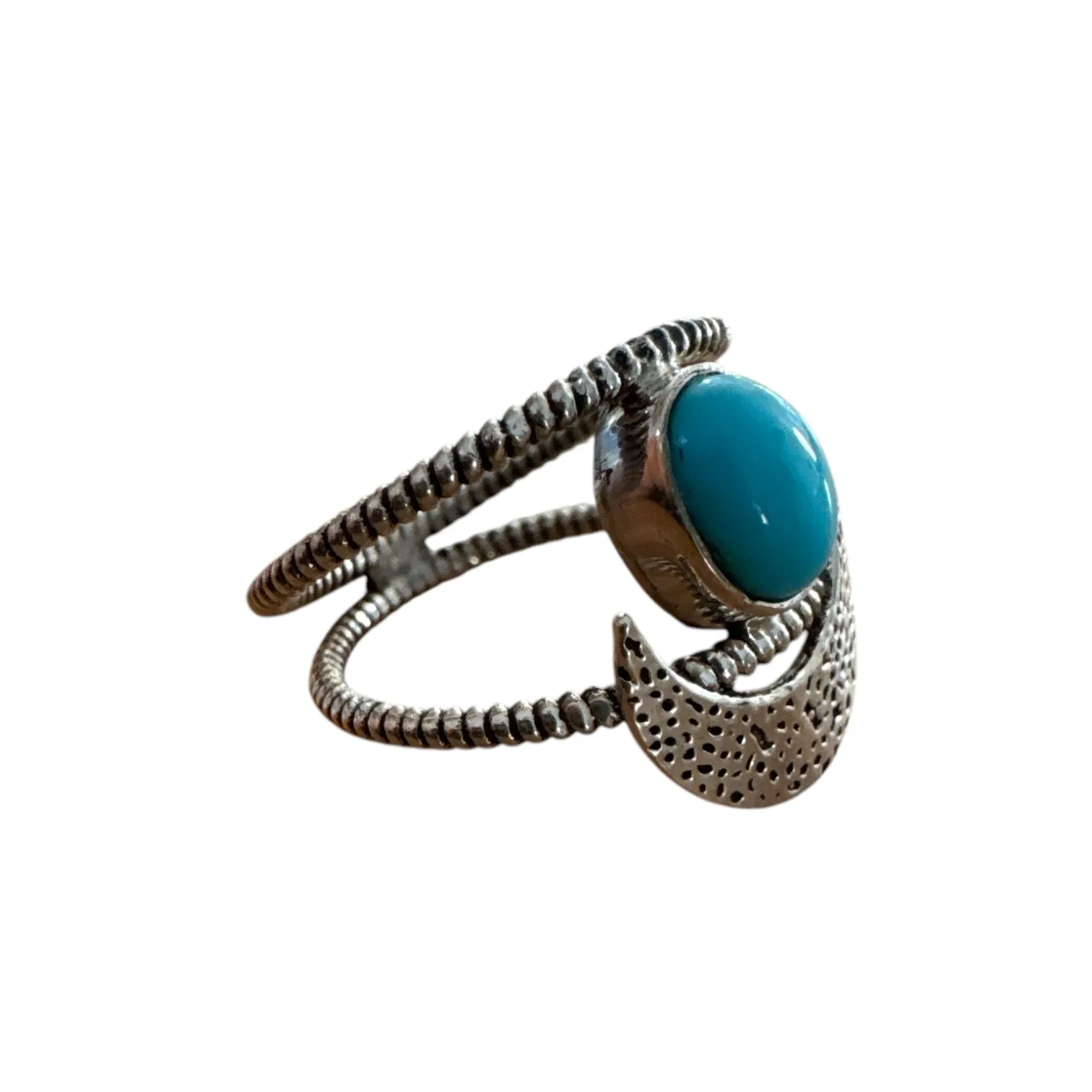 MOON Turquoise Solid 925 Sterling Silver Ring
