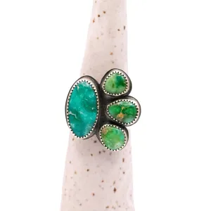 Morning Star & Sonoran Gold Turquoise Blooming Ring  / U.S. Size 7