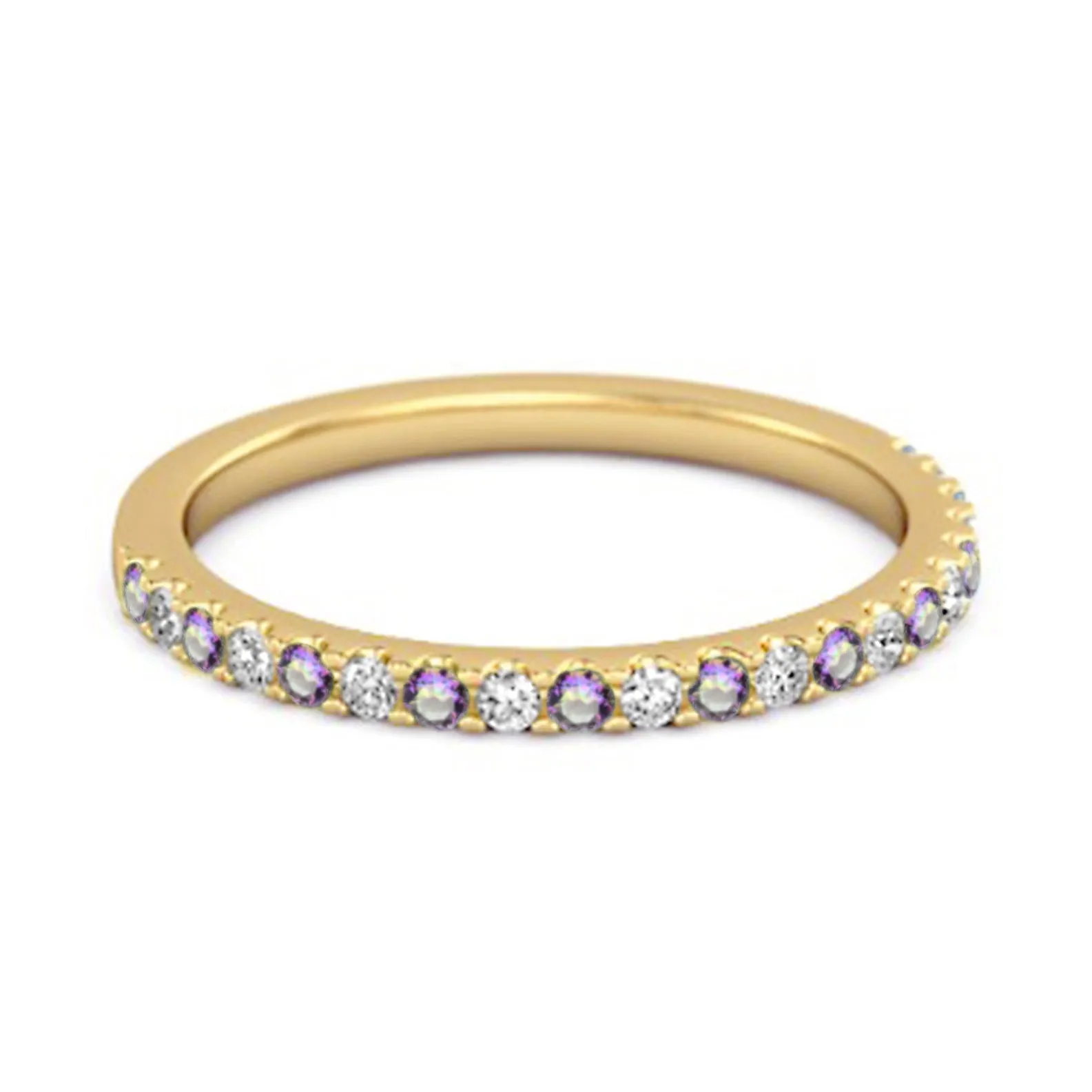 Mystic Topaz Half Eternity Band 925 Sterling Silver Stackable Ring