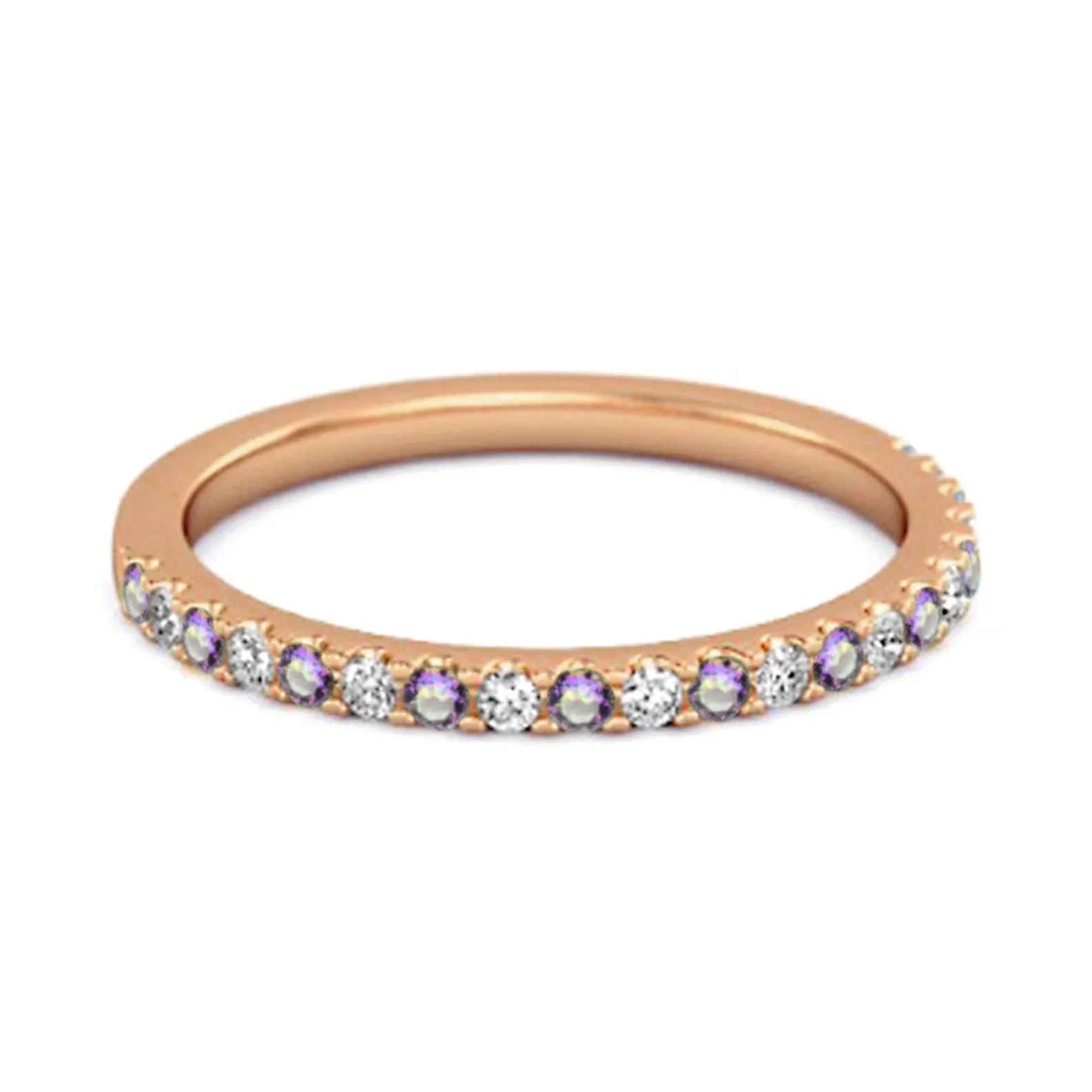 Mystic Topaz Half Eternity Band 925 Sterling Silver Stackable Ring