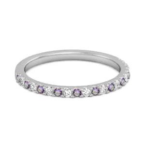 Mystic Topaz Half Eternity Band 925 Sterling Silver Stackable Ring