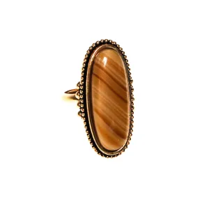 Natural Earth Tone Agate Statement Ring