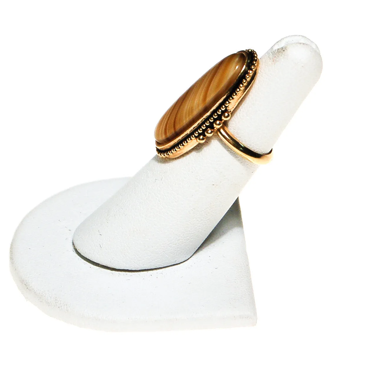 Natural Earth Tone Agate Statement Ring