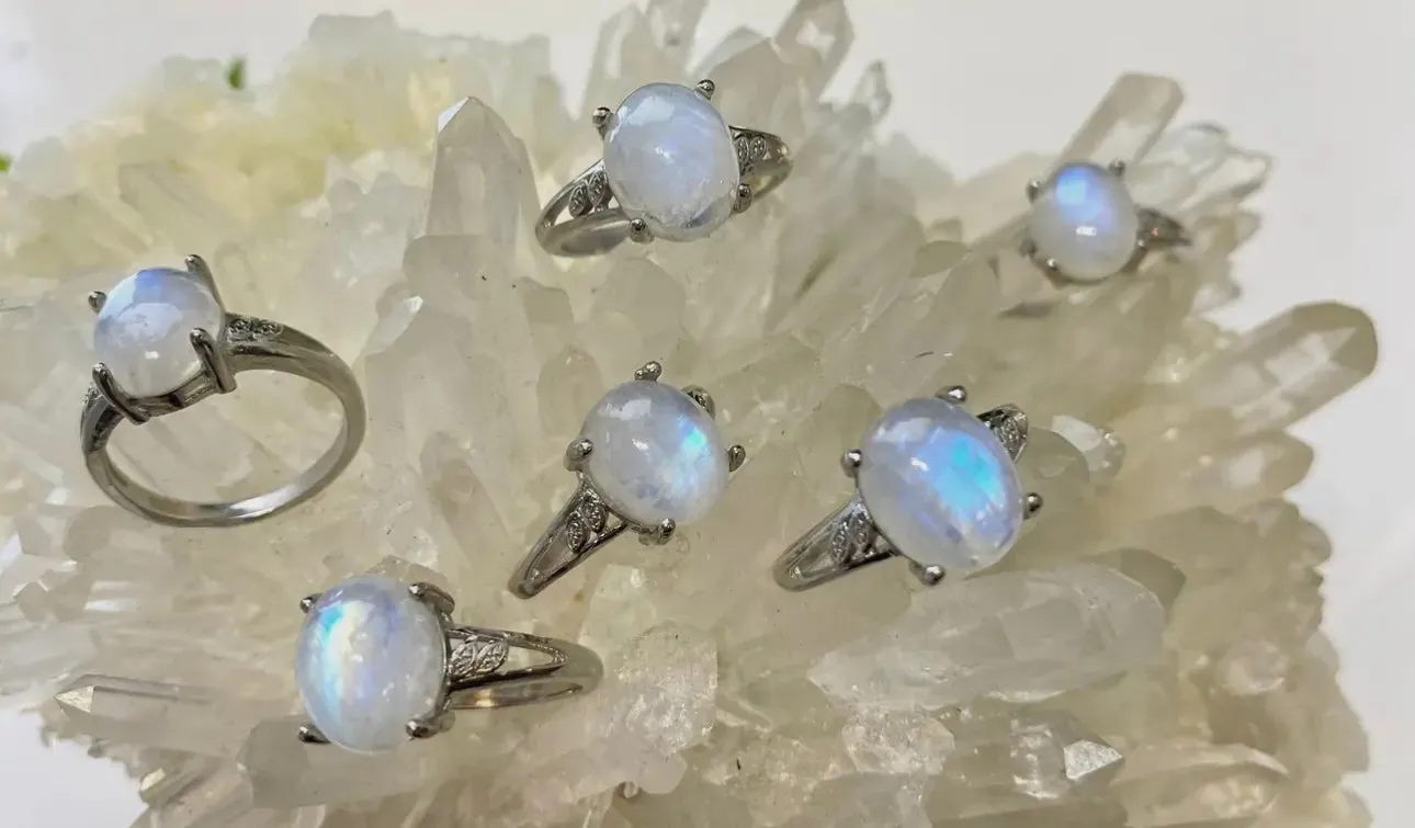 Natural Stone and Crystal Rings