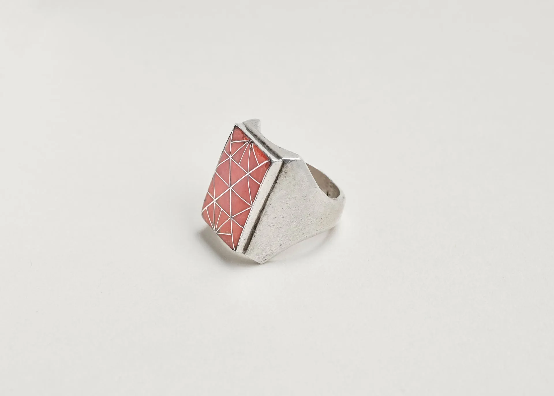 Navajo Coral Inlay Ring