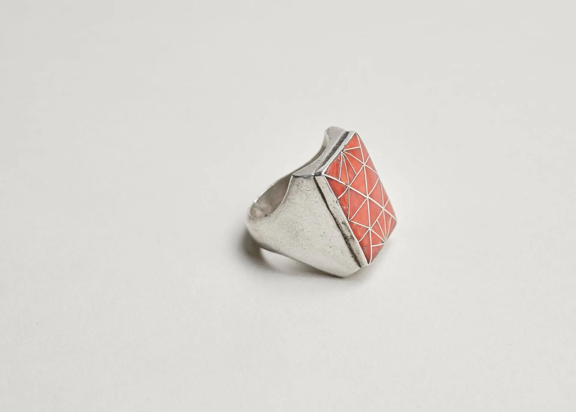 Navajo Coral Inlay Ring