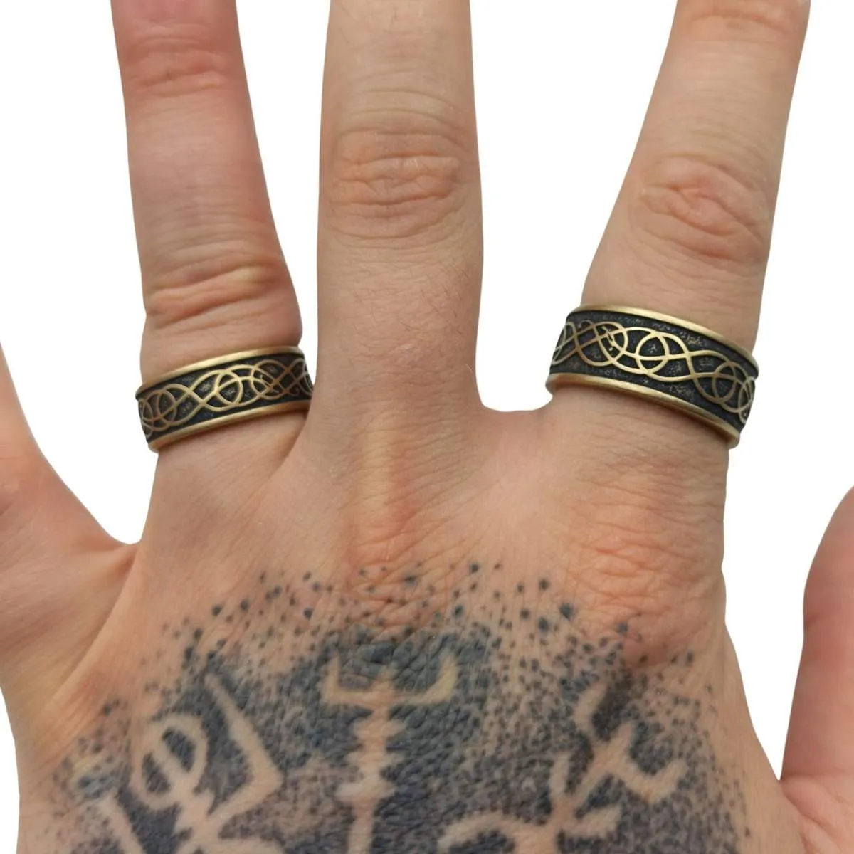 Norse Urnes ornament rings from bronze