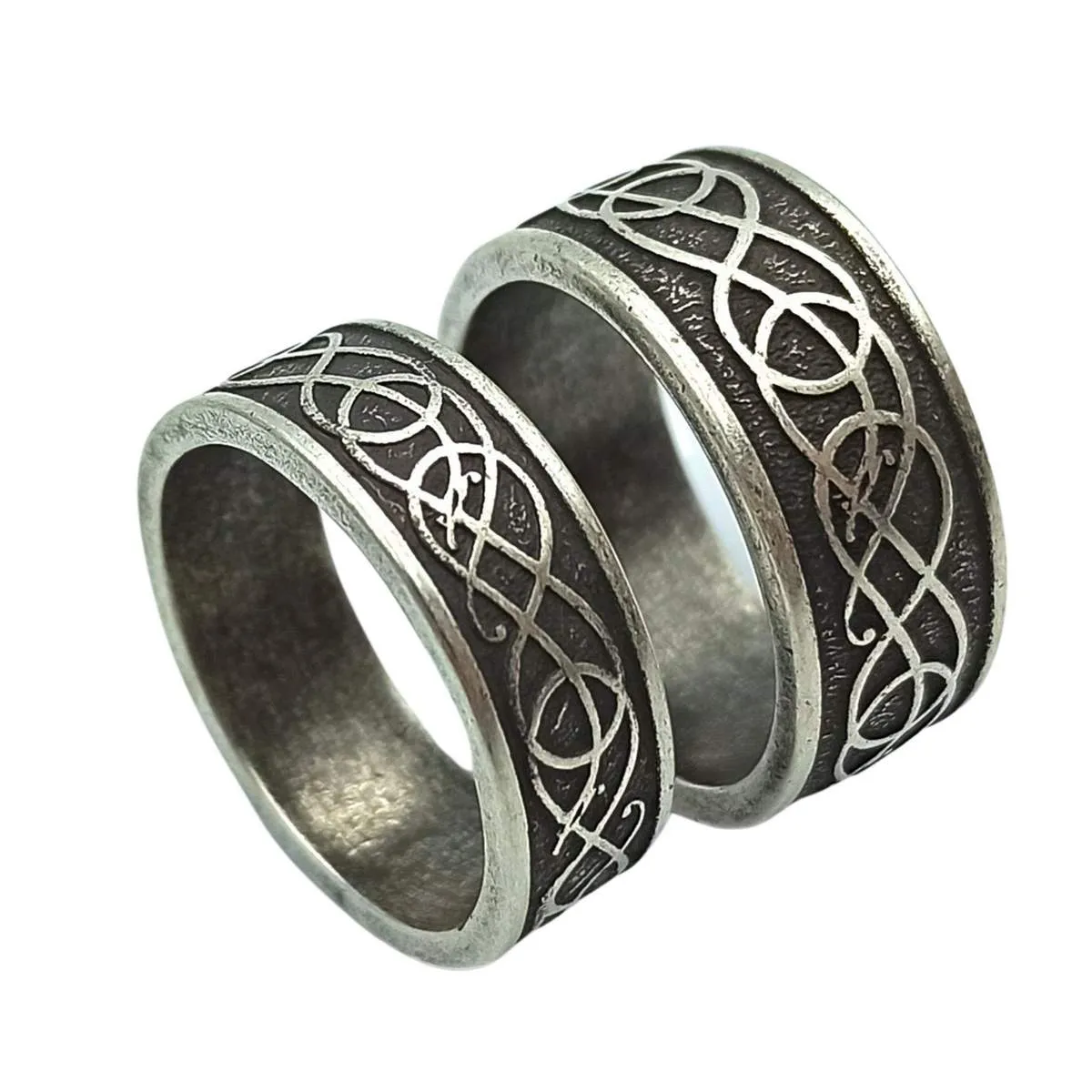 Norse Urnes ornament rings from bronze