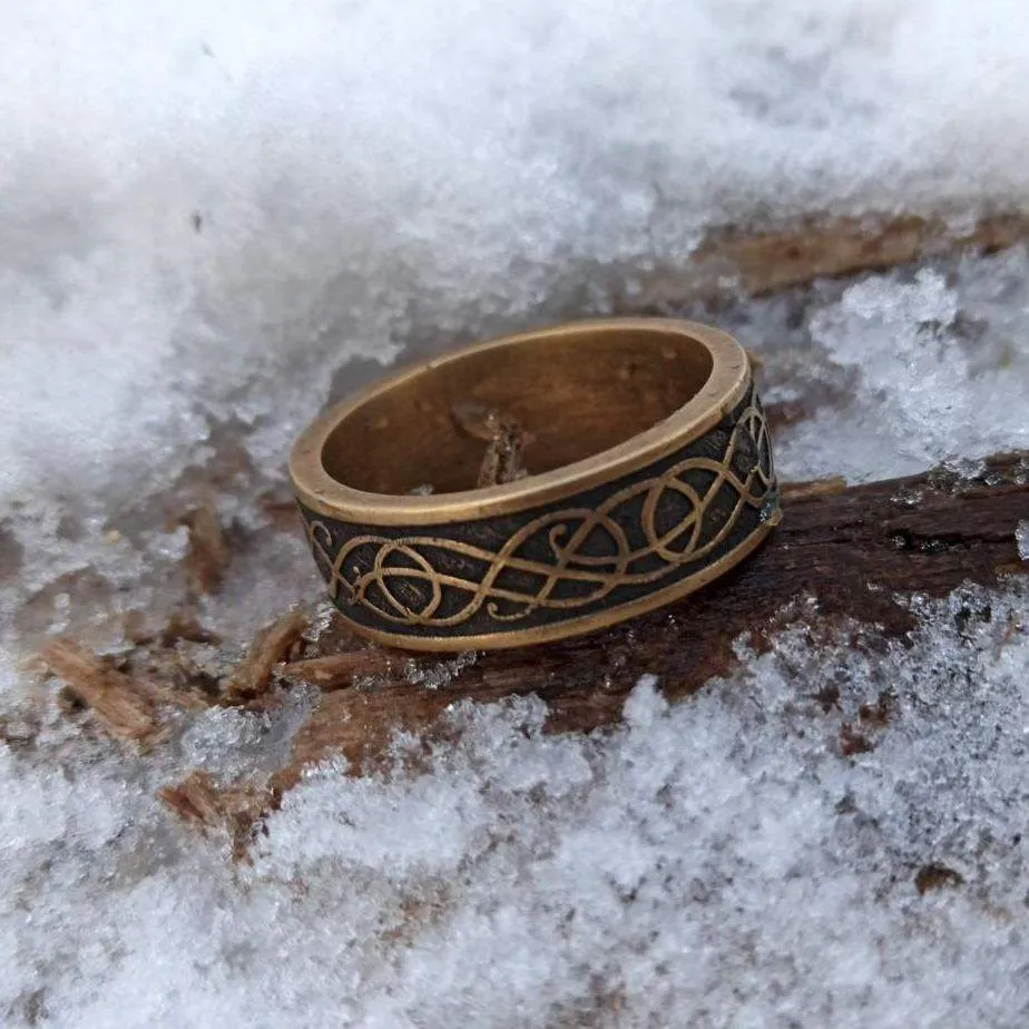 Norse Urnes ornament rings from bronze