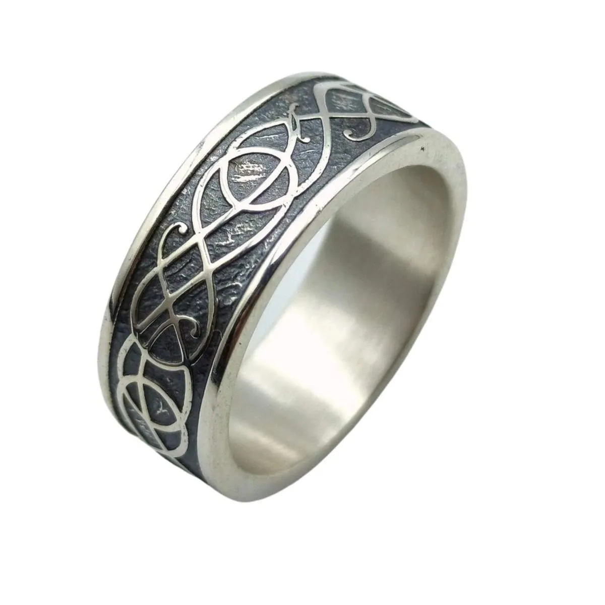 Norse Urnes ornament silver rings