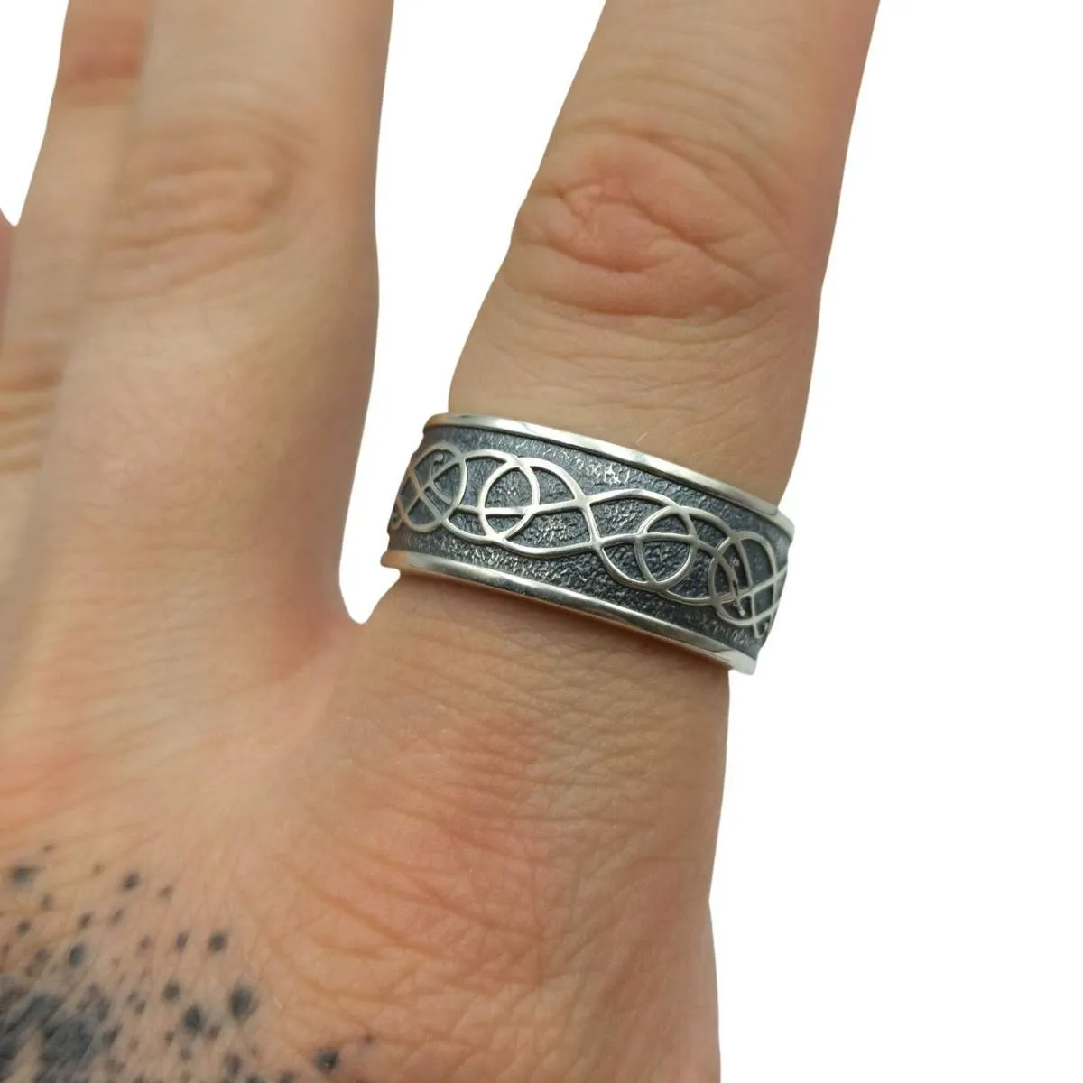 Norse Urnes ornament silver rings
