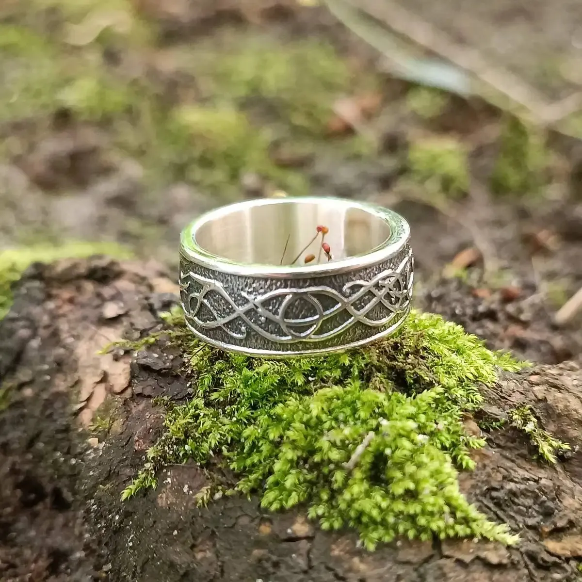 Norse Urnes ornament silver rings