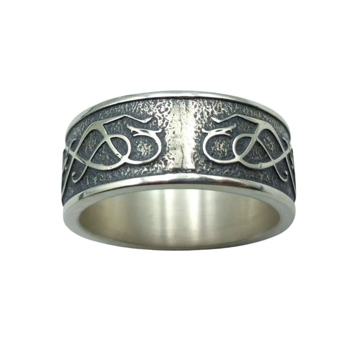 Norse Urnes ornament silver rings