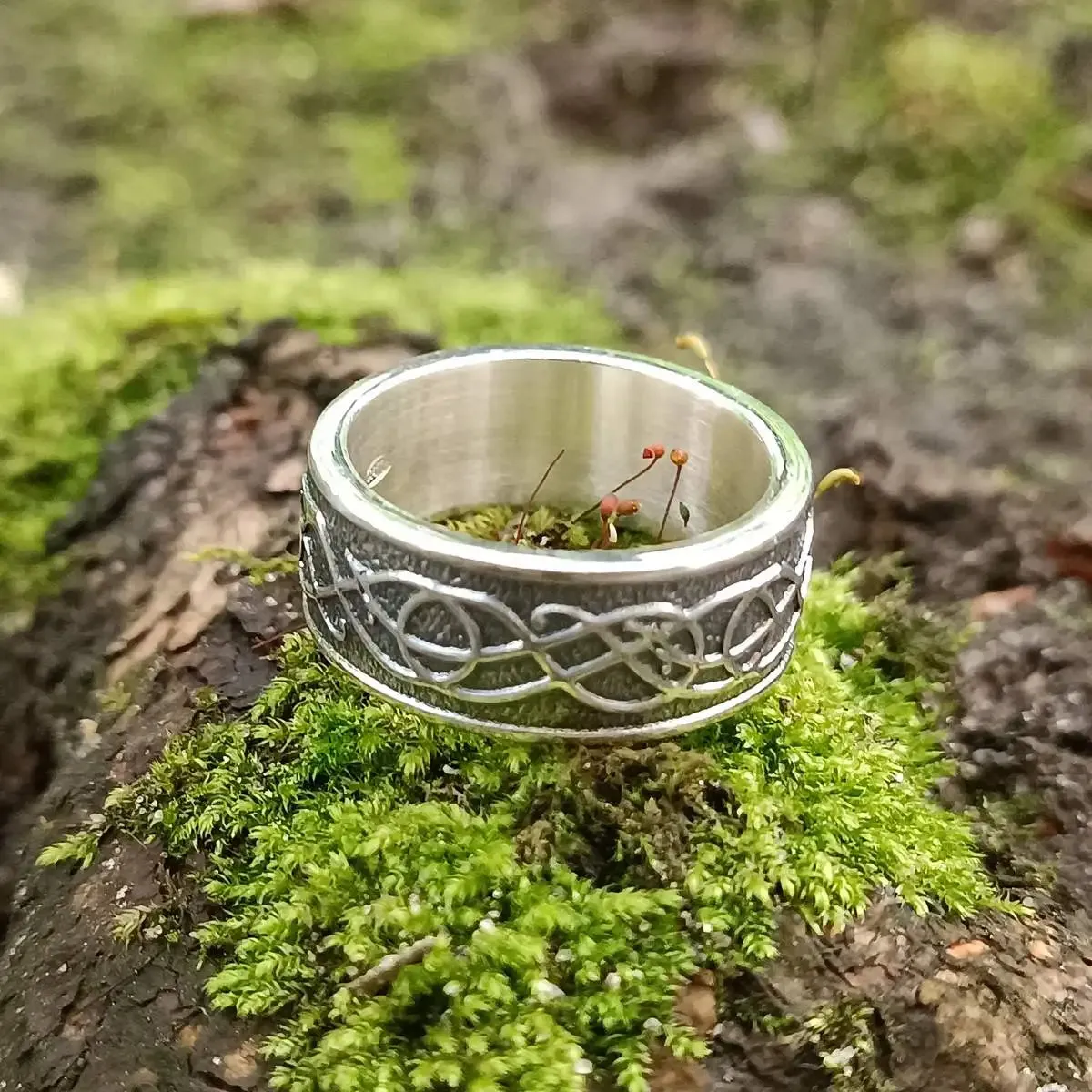 Norse Urnes ornament silver rings