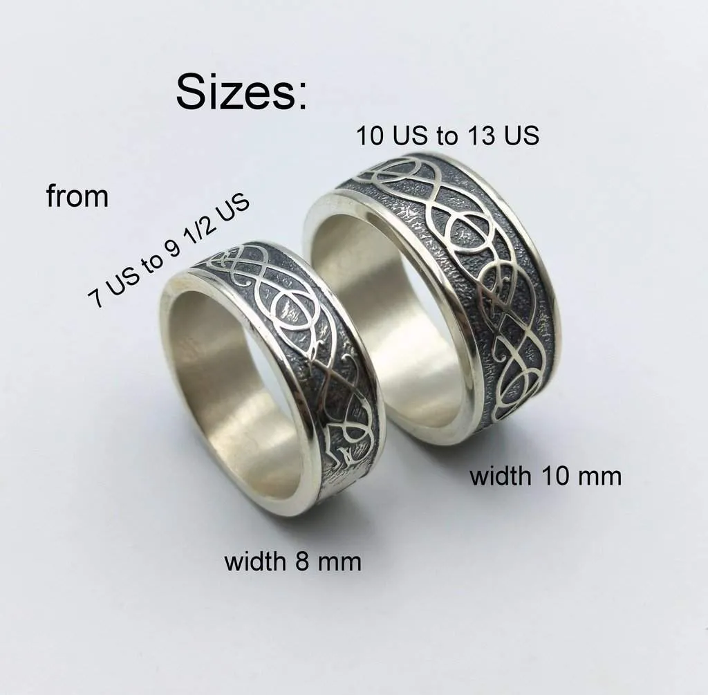 Norse Urnes ornament silver rings